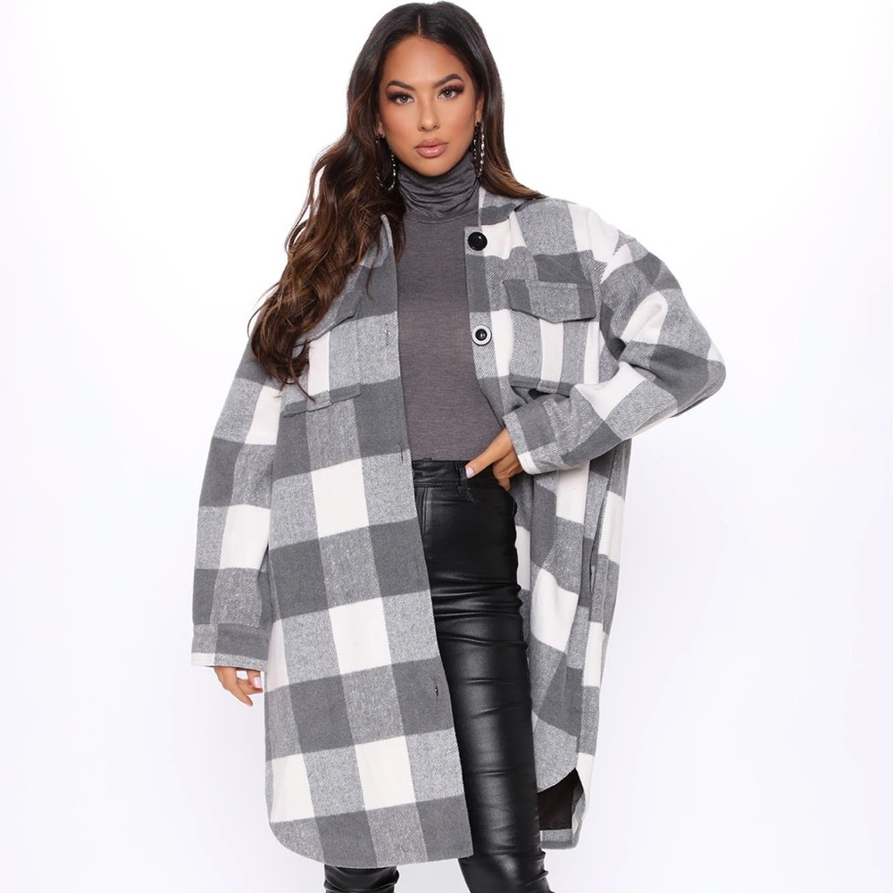 Weekend Plans Shirt Jacket - Grey/combo
